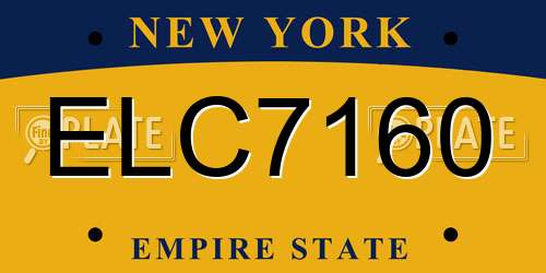 ELC7160 New York License Plate