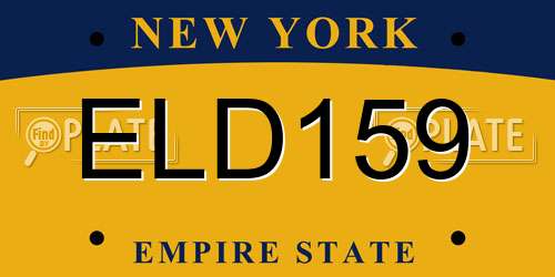 ELD159 New York License Plate