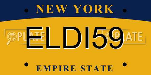 ELDI59 New York License Plate