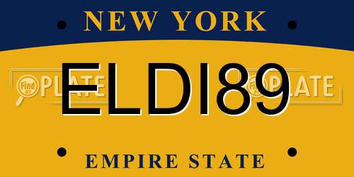 ELDI89 New York License Plate