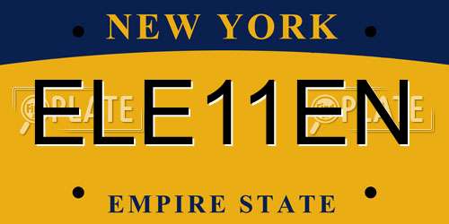 ELE11EN New York License Plate