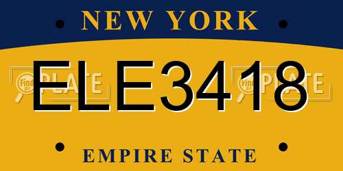 ELE3418 New York License Plate