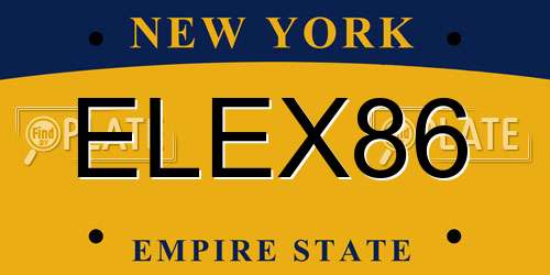 ELEX86 New York License Plate