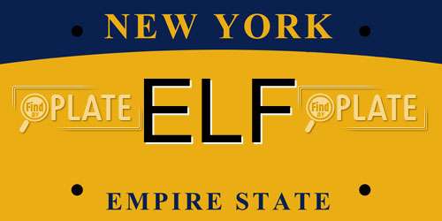 ELF New York License Plate