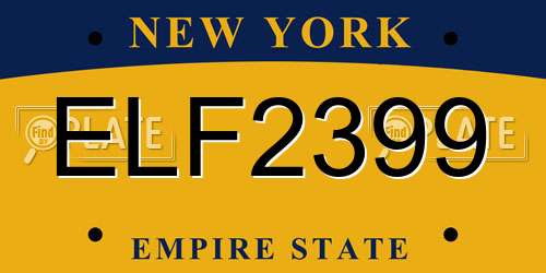 ELF2399 New York License Plate