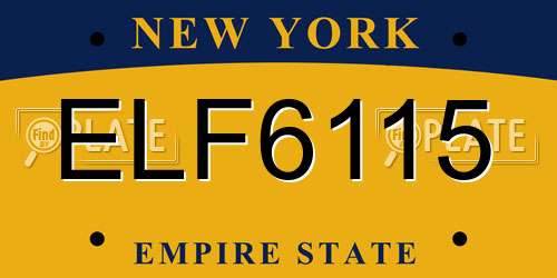 ELF6115 New York License Plate