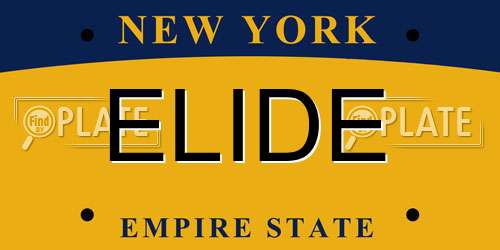 ELIDE New York License Plate