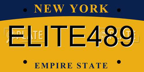 ELITE489 New York License Plate