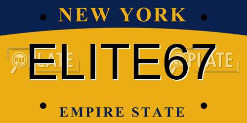 ELITE67 New York License Plate