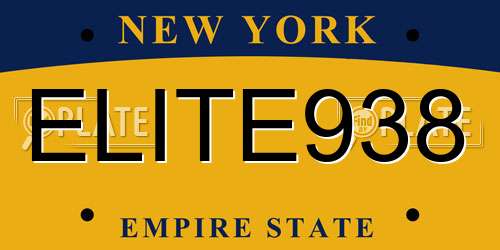 ELITE938 New York License Plate