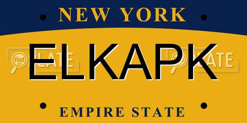ELKAPK New York License Plate