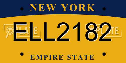 ELL2182 New York License Plate
