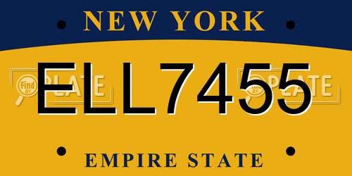 ELL7455 New York License Plate