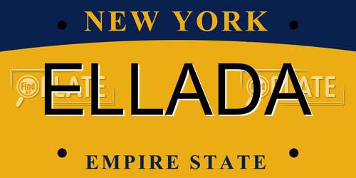 ELLADA New York License Plate