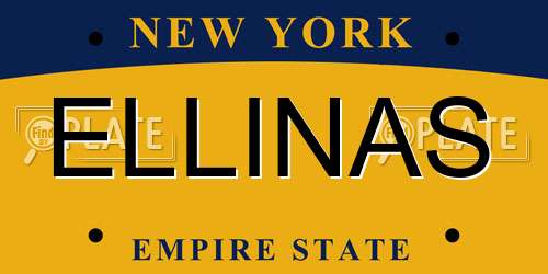 ELLINAS New York License Plate
