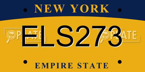 ELS273 New York License Plate