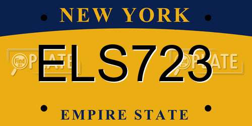 ELS723 New York License Plate