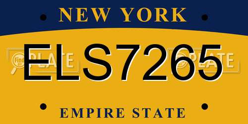 ELS7265 New York License Plate