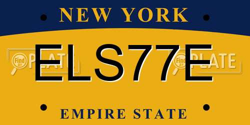 ELS77E New York License Plate