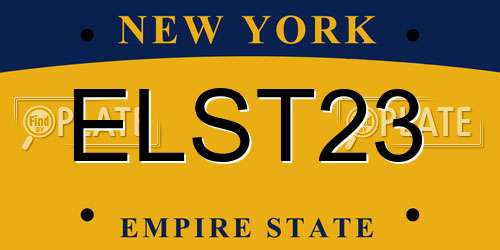 ELST23 New York License Plate
