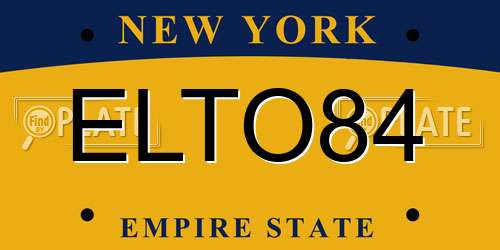 ELTO84 New York License Plate