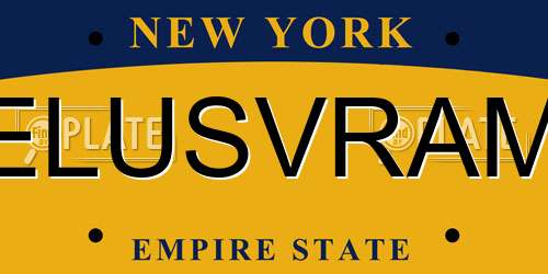 ELUSVRAM New York License Plate