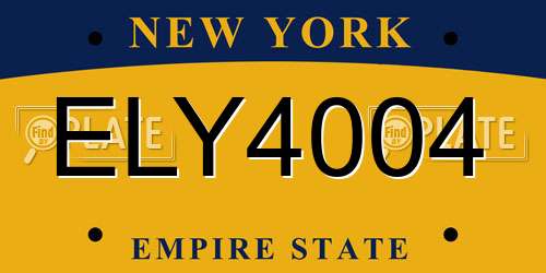 ELY4004 New York License Plate