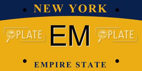 EM New York License Plate