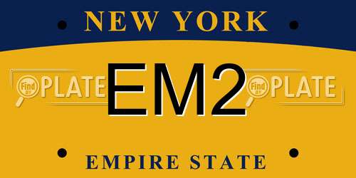 EM2 New York License Plate