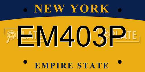 EM403P New York License Plate