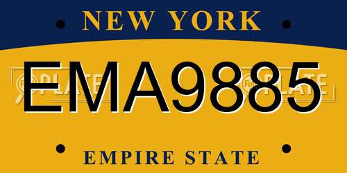 EMA9885 New York License Plate