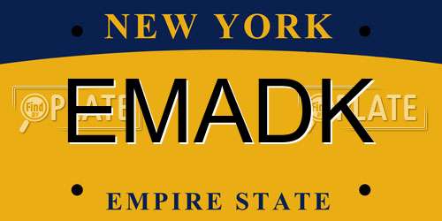 EMADK New York License Plate