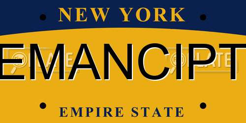 EMANCIPT New York License Plate