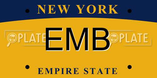 EMB New York License Plate