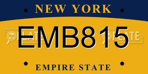 EMB815 New York License Plate