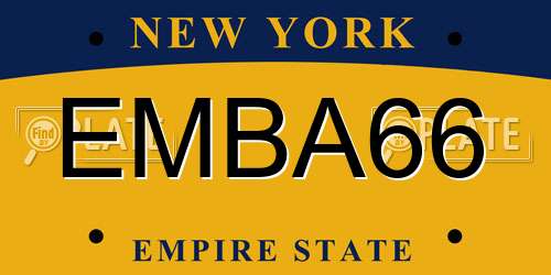 EMBA66 New York License Plate