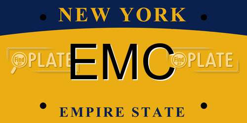 EMC New York License Plate