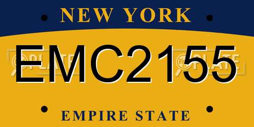 EMC2155 New York License Plate
