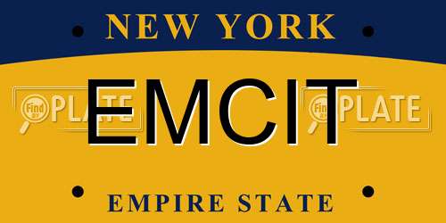 EMCIT New York License Plate