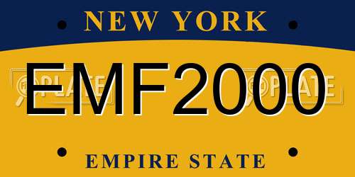 EMF2000 New York License Plate