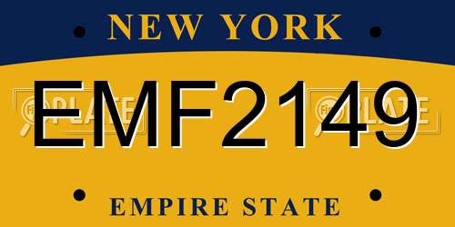 EMF2149 New York License Plate