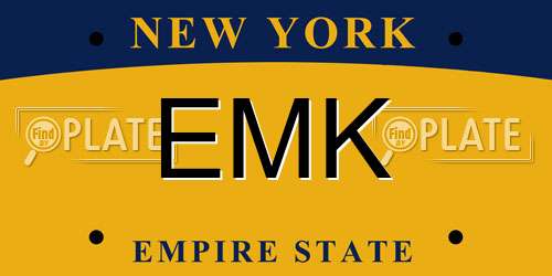 EMK New York License Plate