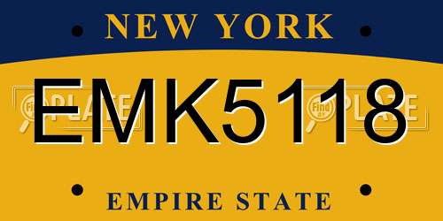 EMK5118 New York License Plate