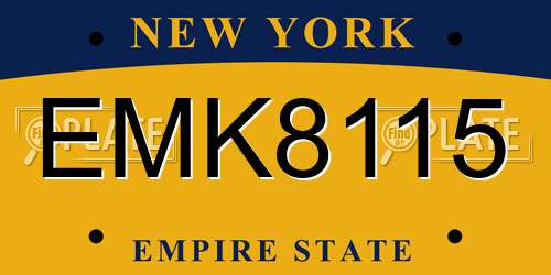 EMK8115 New York License Plate
