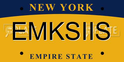 EMKSIIS New York License Plate