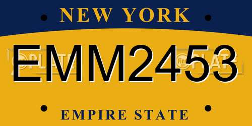 EMM2453 New York License Plate