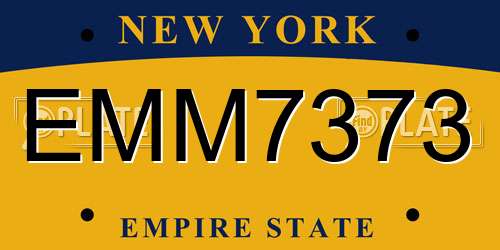 EMM7373 New York License Plate