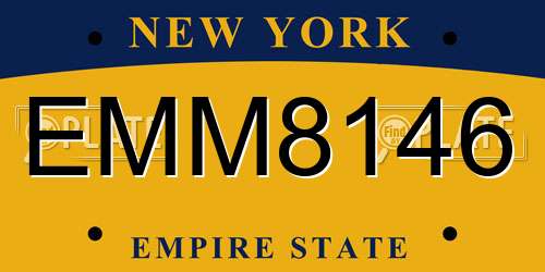EMM8146 New York License Plate