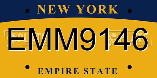 EMM9146 New York License Plate