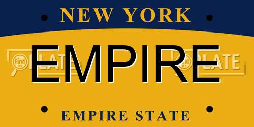 EMPIRE New York License Plate